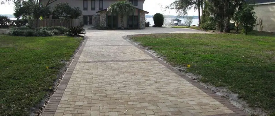 Custom paver walkway construction near Clermont, FL.
