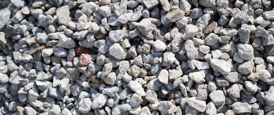 Close up of drainage rocks in Orlando, FL.