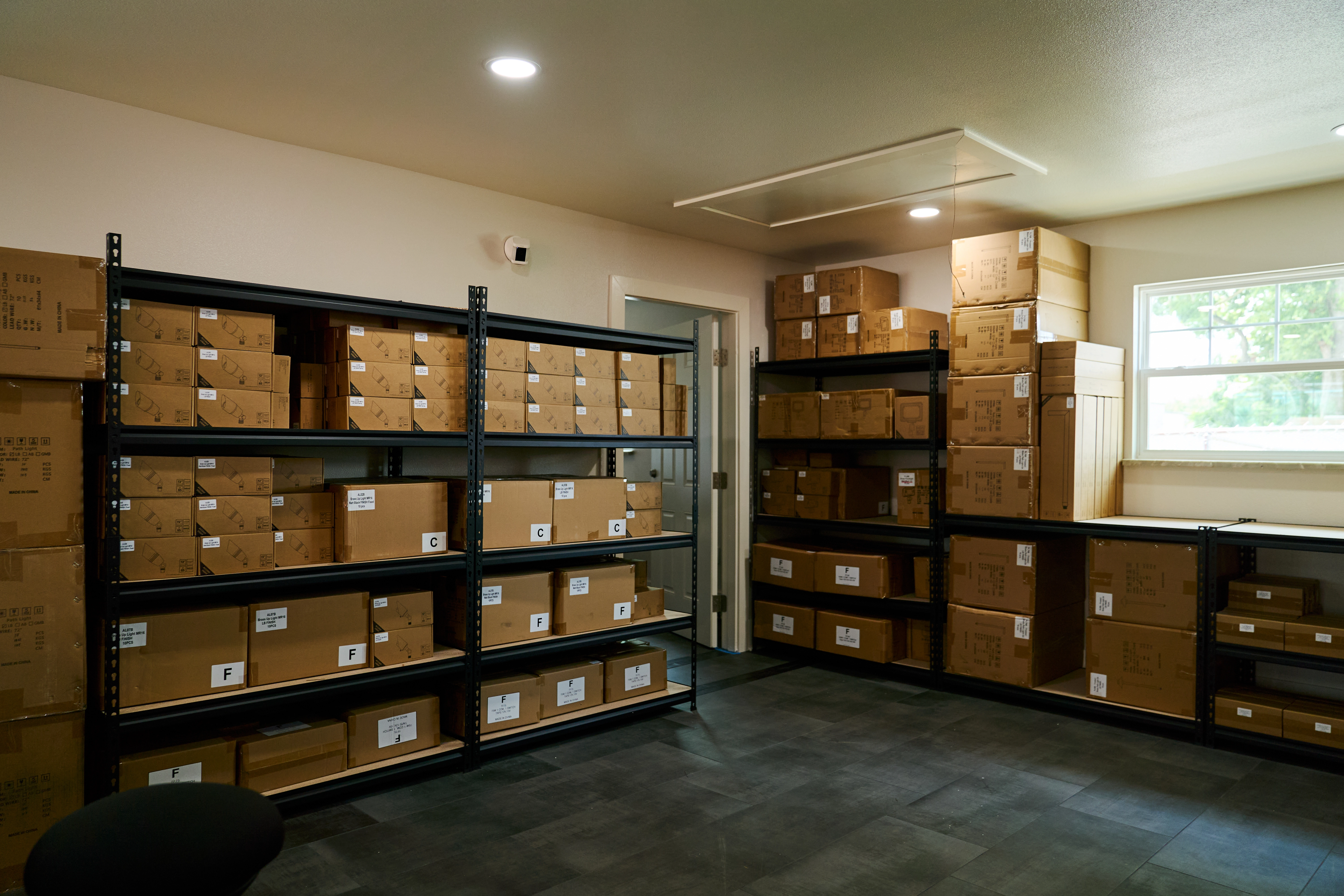 Photo of a room full of boxes in FL.